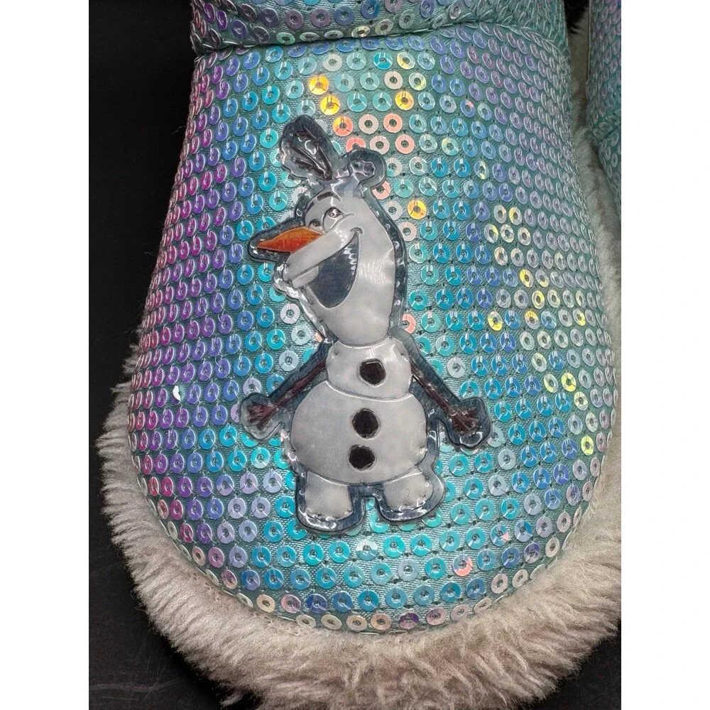 DISNEY Frozen Elsa Olaf Sequin Winter Boots Girls Size 9 - 10 (Bx 5)